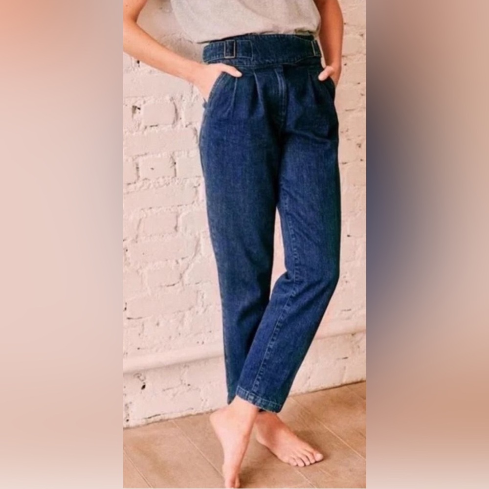 Sezane Women's Straight Leg Jeans - Dark Blue